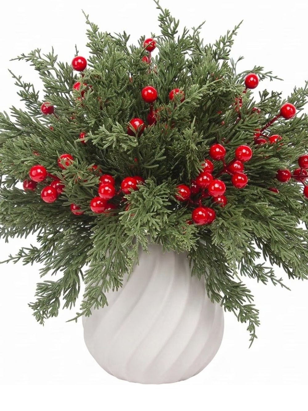 Festive Red Berry and Cedar Picks. 42 Pieces. NEW.